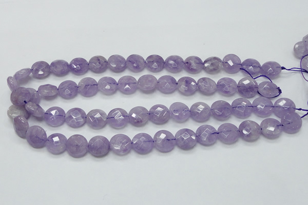CNA323 15.5 inches 14mm faceted coin natural lavender amethyst beads