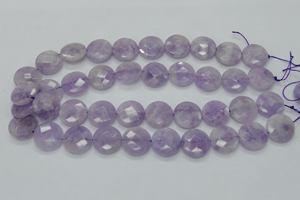 CNA325 15.5 inches 20mm faceted coin natural lavender amethyst beads