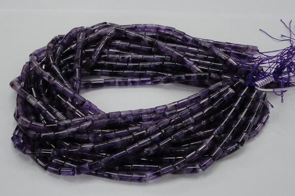 CNA34 15.5 inches 6*10mm column grade A natural amethyst beads