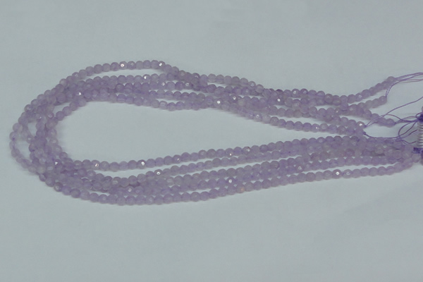 CNA420 15.5 inches 4mm faceted round natural lavender amethyst beads