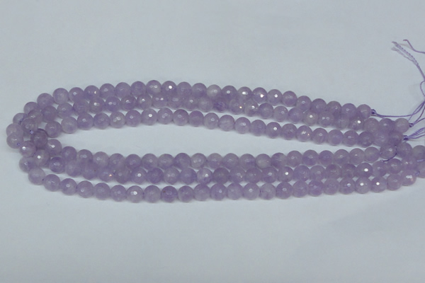 CNA422 15.5 inches 8mm faceted round natural lavender amethyst beads