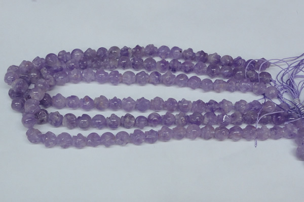 CNA432 15.5 inches 10*10mm skull shape natural lavender amethyst beads