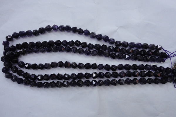 CNA500 15 inches 8mm faceted nuggets amethyst gemstone beads