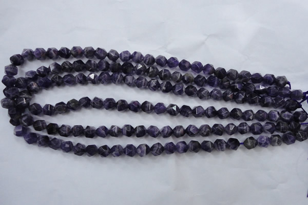 CNA502 15 inches 8mm faceted nuggets amethyst gemstone beads