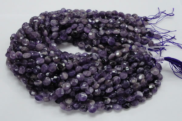 CNA57 15.5 inches 10mm faceted coin grade A natural amethyst beads