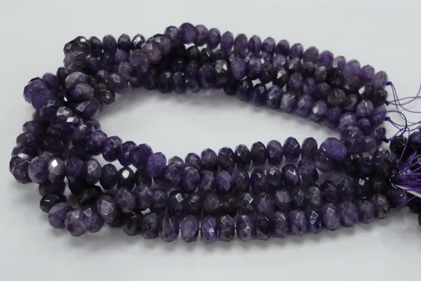 CNA63 15.5 inches 7*12mm faceted rondelle grade A natural amethyst beads