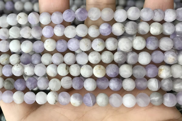 CNA676 15.5 inches 6mm round matte lavender amethyst beads