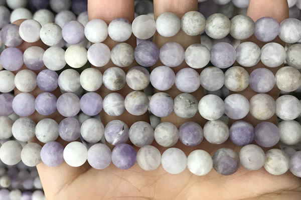 CNA677 15.5 inches 8mm round matte lavender amethyst beads