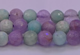 CNA681 15.5 inches 6mm faceted round lavender amethyst & amazonite beads