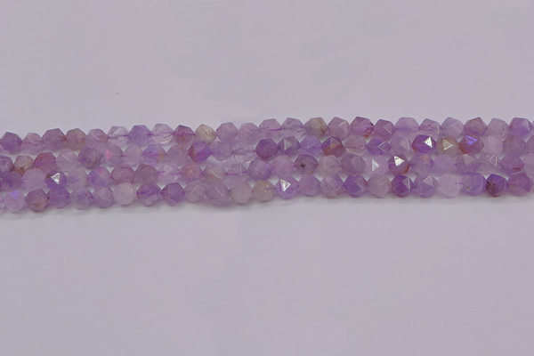 CNA691 15.5 inches 6mm faceted nuggets lavender amethyst beads