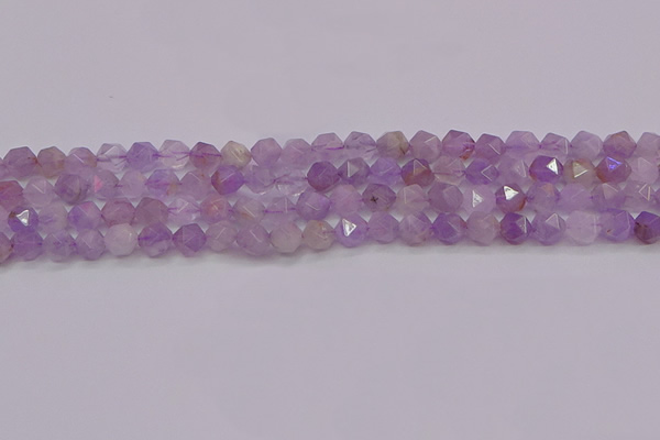 CNA692 15.5 inches 8mm faceted nuggets lavender amethyst beads
