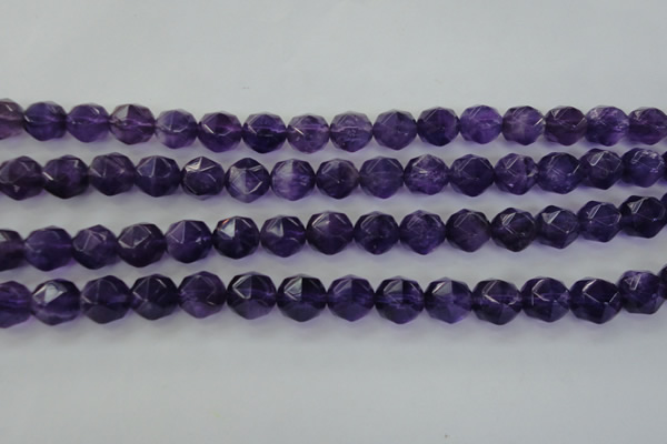 CNA70 15.5 inches 10mm faceted round natural amethyst beads