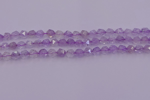 CNA731 15.5 inches 8mm faceted nuggets light lavender amethyst beads