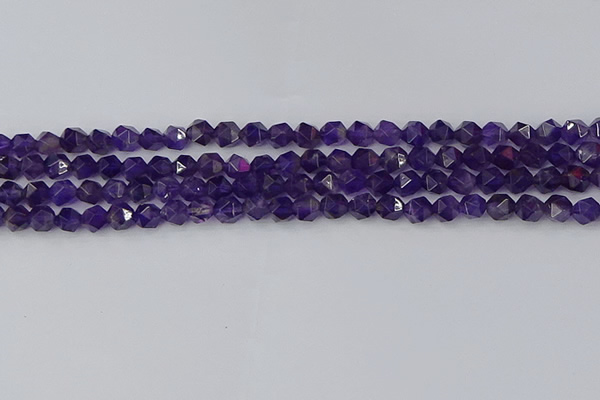 CNA757 15.5 inches 6mm faceted nuggets amethyst beads wholesale