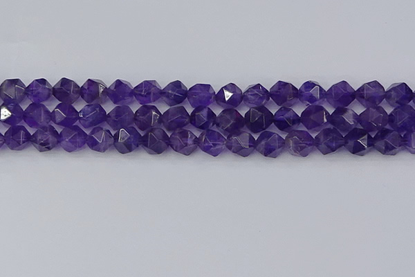 CNA759 15.5 inches 10mm faceted nuggets amethyst beads wholesale