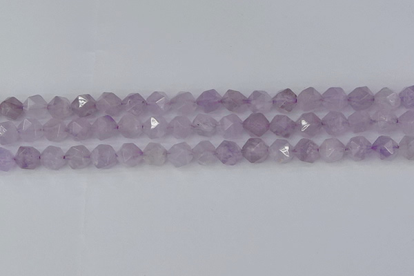 CNA762 15.5 inches 8mm faceted nuggets light lavender amethyst beads