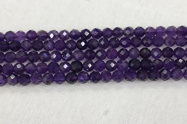 CNA774 15.5 inches 6mm faceted round amethyst gemstone beads
