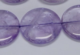 CNA827 15.5 inches 30mm flat round natural light amethyst beads