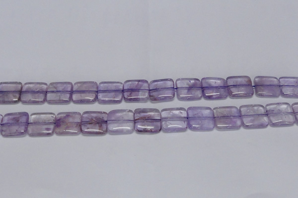 CNA842 15.5 inches 14mm square natural light amethyst beads