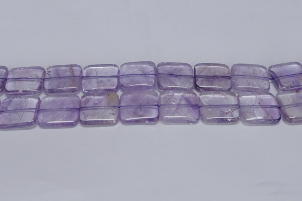 CNA846 15.5 inches 25mm square natural light amethyst beads