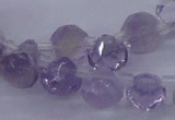 CNA900 Top drilled 7*7mm faceted teardrop amethyst gemstone beads