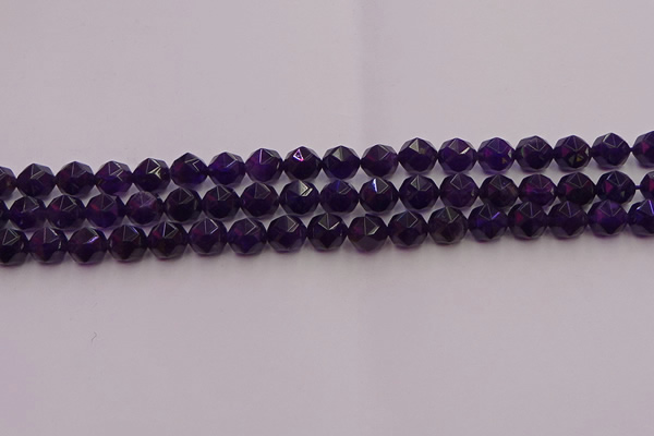 CNA937 15.5 inches 8mm faceted nuggets amethyst gemstone beads