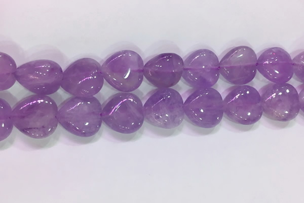 CNA985 15.5 inches 16*16mm heart natural lavender amethyst beads