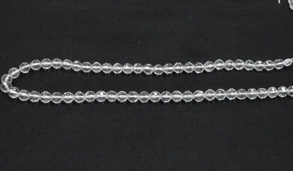 CNC07 15.5 inches 6mm faceted round grade AB natural white crystal beads