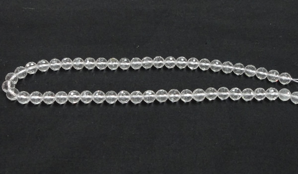 CNC08 15.5 inches 8mm faceted round grade AB natural white crystal beads
