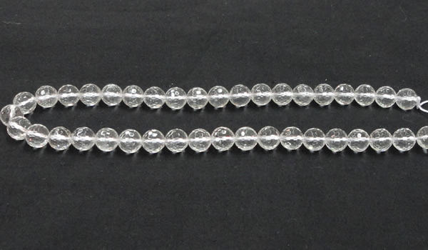 CNC09 15.5 inches 10mm faceted round grade AB natural white crystal beads