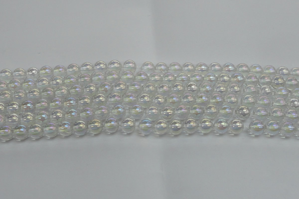 CNC201 15.5 inches 6mm round AB-color white crystal beads