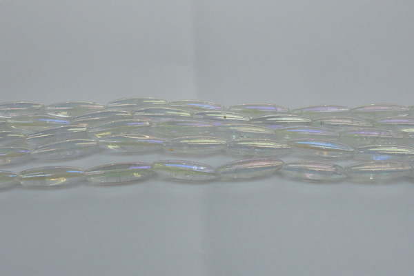 CNC211 15.5 inches 6*22mm rice AB-color white crystal beads