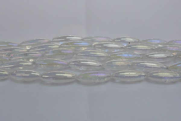 CNC213 15.5 inches 10*30mm rice AB-color white crystal beads