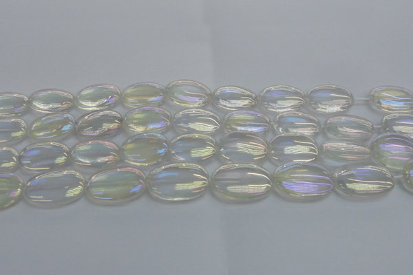 CNC218 15.5 inches 18*25mm oval AB-color white crystal beads