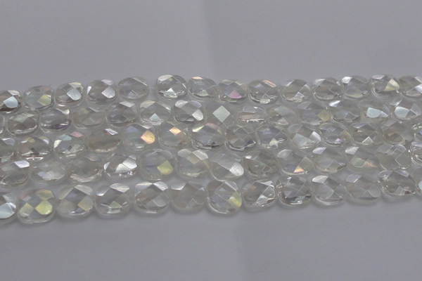 CNC220 15.5 inches 10*10mm faceted square AB-color white crystal beads