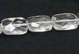 CNC25 13*18mm faceted rectangle grade AB natural white crystal beads