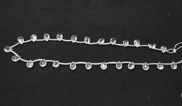 CNC29 6*9mm briolette grade AB natural white crystal beads wholesale