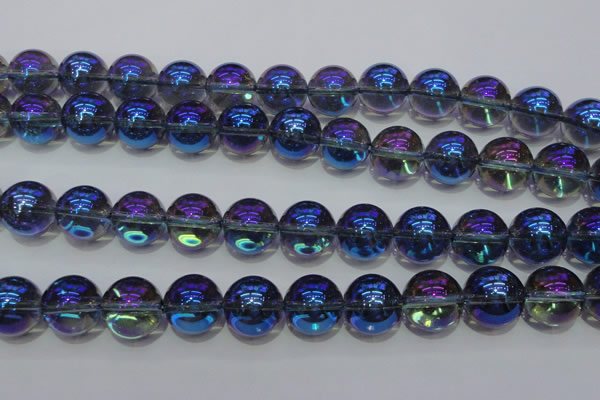 CNC305 15.5 inches 14mm round AB-color white crystal beads