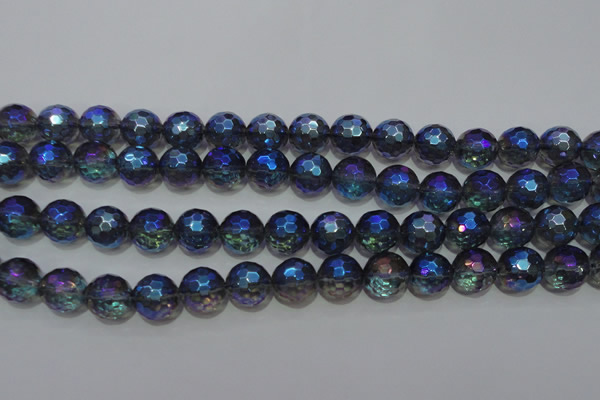 CNC313 15.5 inches 10mm faceted round AB-color white crystal beads