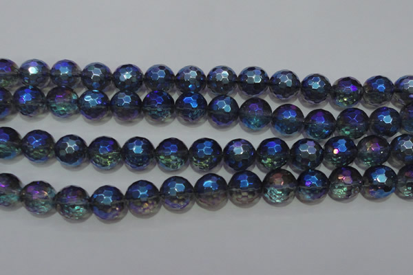 CNC314 15.5 inches 12mm faceted round AB-color white crystal beads