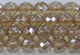 CNC519 15.5 inches 10mm faceted round dyed natural white crystal beads