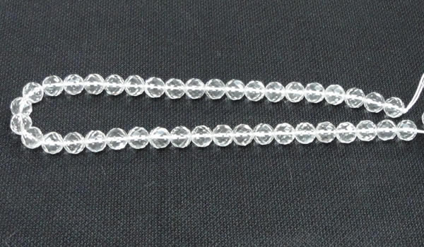 CNC53 15.5 inches 10mm faceted round grade A natural white crystal beads