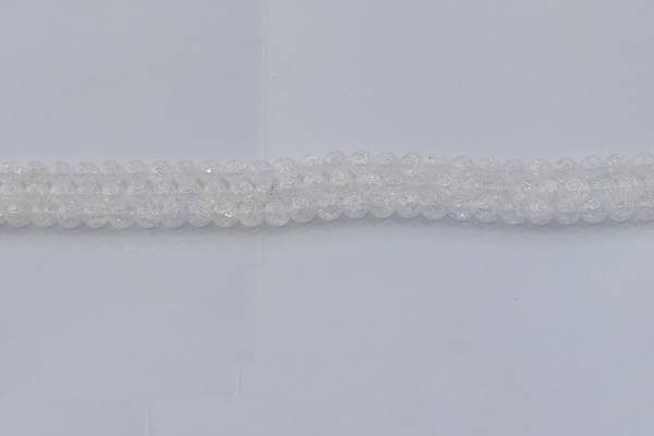 CNC550 15.5 inches 4mm round natural crackle white crystal beads