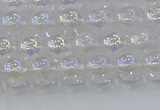 CNC561 15.5 inches 6mm round plated crackle white crystal beads