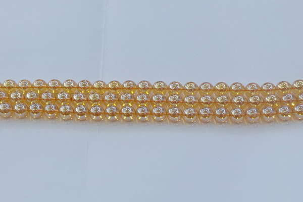 CNC576 15.5 inches 6mm round plated natural white crystal beads