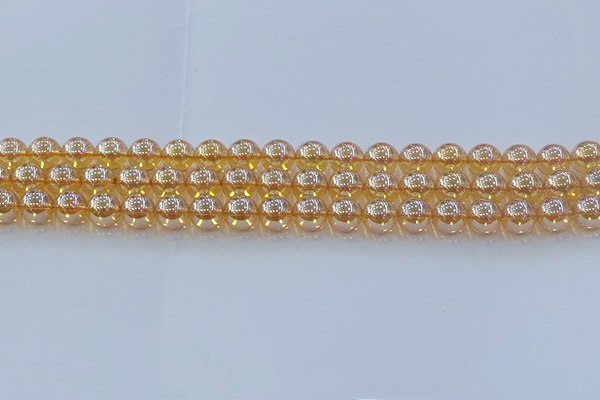 CNC577 15.5 inches 8mm round plated natural white crystal beads