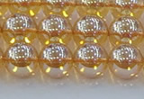 CNC578 15.5 inches 10mm round plated natural white crystal beads