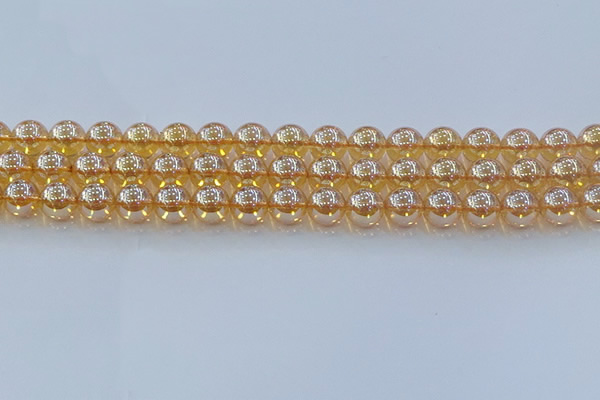 CNC578 15.5 inches 10mm round plated natural white crystal beads