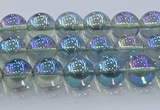 CNC582 15.5 inches 6mm round plated natural white crystal beads