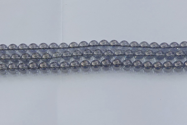 CNC594 15.5 inches 6mm round plated natural white crystal beads